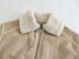 lapel long sleeve suede and fur fleece jacket NSAM138924