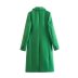 solid color long sleeve mid length woolen coat NSAM138925