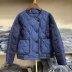 long sleeve color matching single-breasted padded jacket NSAM138927