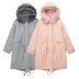 abrigo suelto con capucha y cordón ajustable de longitud media en color liso NSAM138928