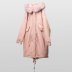 solid color mid-length loose hooded drawstring coat NSAM138928
