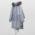 abrigo suelto con capucha y cordón ajustable de longitud media en color liso NSAM138928