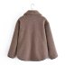 solid color zipper pullover loose lamb wool sweatshirt NSAM138931