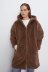 solid color retro style hooded collar faux fur coat jacket NSAM138938
