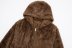 chaqueta de abrigo de piel sintética con cuello con capucha de estilo retro de color sólido NSAM138938