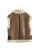 fleece stitching faux fur waistcoat NSAM138943