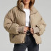 solid color stand-up collar zipper pockets thickened padded jacket multicolors NSZQW138946