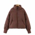 solid color stand-up collar zipper pockets thickened padded jacket multicolors NSZQW138946