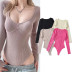 solid color Slim Long Sleeve Bottoming Knit jumpsuit NSZQW138950