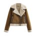 color stitching lamb velvet suede jacket NSAM138955
