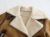 chaqueta de ante de terciopelo de cordero con pespuntes de color NSAM138955