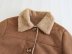 abrigo de manga larga de lana de cordero de doble cara de ante de color liso NSAM138959