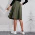 solid color pocket buttons high waist midi skirt NSYSQ138967