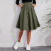 solid color pocket buttons high waist midi skirt NSYSQ138967