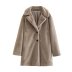 solid color long sleeve faux fur coat NSAM138971