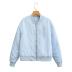 solid color full zipper long sleeve ball jacket NSAM138975