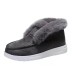 thick-soled low-top hairy snow boots NSYBJ138993