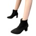 pointed toe thick high-heeled short boots NSYBJ138994