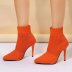 solid color pointed toe stiletto short boots NSYBJ138996