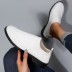 solid color breathable lazy cloth sknitted slip-on shoes NSYBJ139002