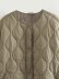 abrigo suelto de algodón con entramado de diamantes sin cuello en color liso NSAM139004