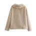 abrigo de manga larga de piel sintética de color liso NSAM139005