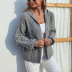 solid color hooded twist knitted cardigan NSMMY139013