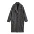 abrigo de sarga de lana en zigzag de manga larga con solapa NSAM139030