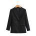 chaqueta de traje de manga larga suelta de color liso con doble botonadura NSAM139033