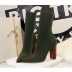 simple wood grain thick heel pointed elastic thin wool boots NSYBJ139036