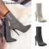 pointed-toe rhinestone fine high-heeled short boots NSZLX139049