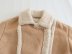 chaqueta corta de doble faz de vellón de lana de cordero NSAM139062