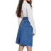 butterflies printed high waist denim slit sheath skirt NSGYY138060