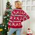 Christmas fawn jacquard pullover round neck Christmas sweater NSMMY138068