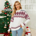 suéter navideño con medio cuello alto y estampado de colores en contraste NSMMY138069