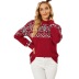 half turtleneck contrast color printed Christmas sweater NSMMY138069