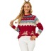 Christmas tree/fawn jacquard round neck long sleeve pullover sweater NSMMY138071