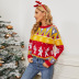 Christmas Snowman/Snowflake jacquard Pullover long sleeve sweater NSMMY138072