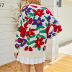 jersey de cuello redondo en jacquard con flores grandes y girasoles de colores NSMMY138073