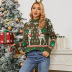 Christmas tree fawn jacquard long sleeve sweater NSMMY138074