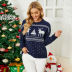 Christmas fawn Christmas tree jacquard round neck pullover sweater NSMMY138075