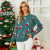 round neck Christmas socks snowflake jacquard long sleeve sweater NSMMY138076
