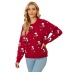 round neck Christmas socks snowflake jacquard long sleeve sweater NSMMY138076