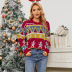 Christmas snowflake snowman jacquard long sleeve sweater NSMMY138078