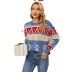 Christmas snowflake snowman jacquard long sleeve sweater NSMMY138078
