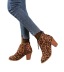 Leopard print/solid color thick high heeled suede boots NSYBJ138089