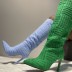 solid color pointed toe warm towel mid-well boots NSYBJ138090