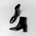 solid color side zipper thick high heel patent leather short boots NSYBJ138092