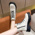 British style solid color thic heel short boots NSYBJ138093