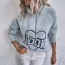Drizzle hooded drawstring letter jacquard pullover sweater NSMMY138115